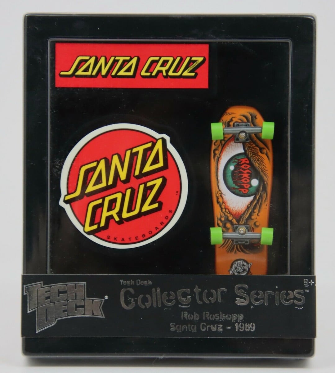Rare Tech Deck Collector Series Rob Roskopp 1989 Santa Cruz Orange Eye Skateboard Wall Hanging main image 1