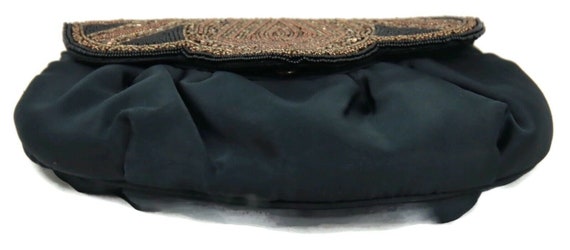 Handmade Womens Clutch Handbag Black Russet Beade… - image 5