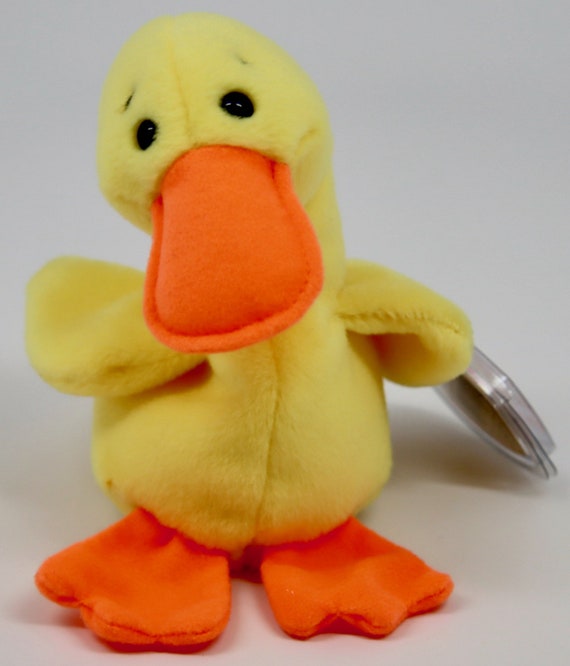 Mint Rare 1993 QUACKERS Ty Beanie Baby PVC Pellets Tag Errors