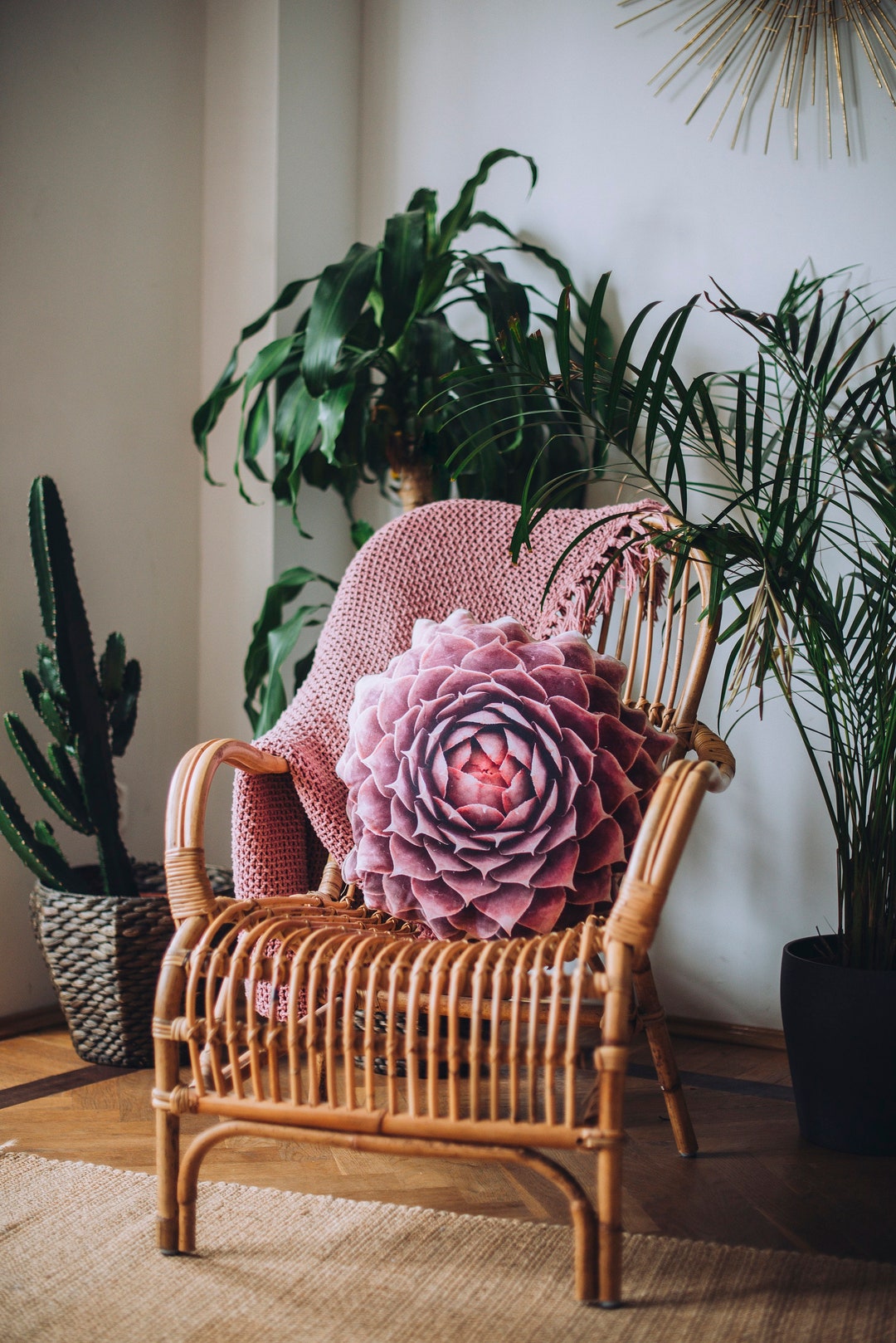 Sukkulenten Kissen 25cm - 3D Plüschkissen Kakteen Deko