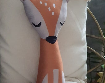 Deer Pillow, Animal Pillows, Woodland Plushie, Forest Animals Double Sided Pillow