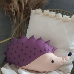 Cushion Hedgehog , pillow headgehog, woodland nursery decor, kids room cushion image 4