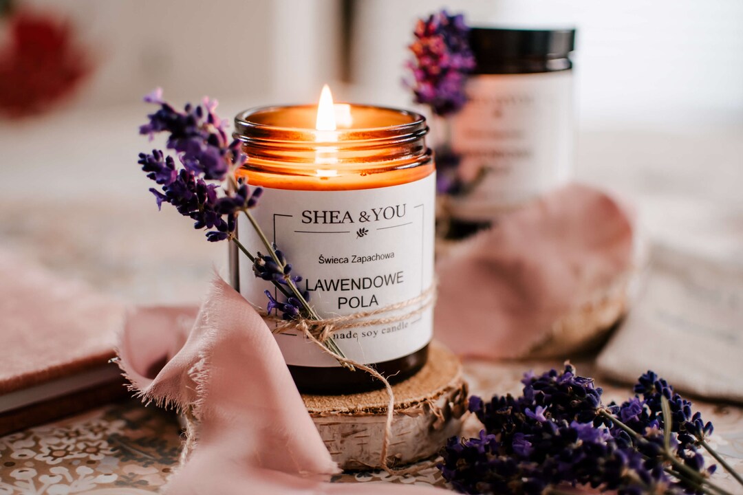 Scented Soy Candle Lavender Filds , Toxin Free, Soy Wax no Paraffin, Etsy