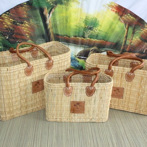 Beautiful LARGE MOROCCAN XXL Basket - 3 sizes - shopping bag - ideal for shopping, markets, work, beach ... Natural & Brown