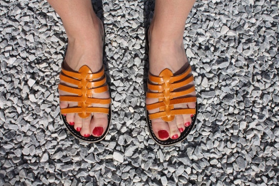 AWESOME BLACK CAMEL LEATHER SANDALS DEMONIA  main image 3