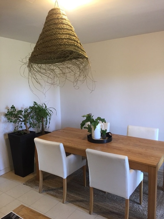 Buy HANGING LAMP Braided Straw Chandelier Luminaire Conical