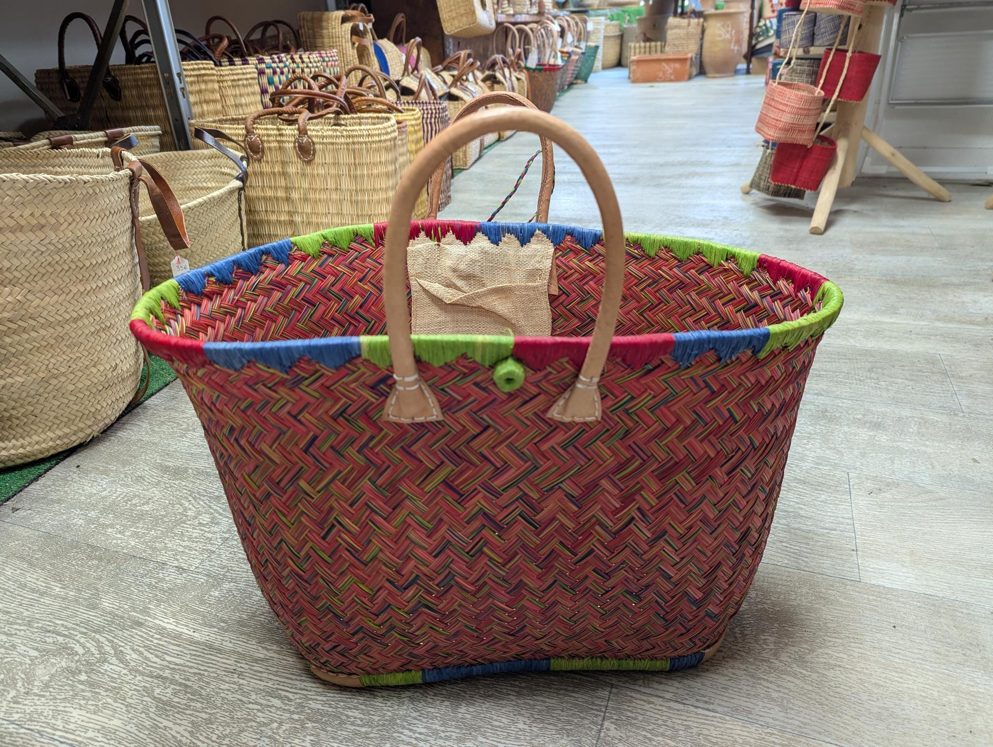 Raffia cutout bag Small Model | LE BON MARCHÉ RIVE GAUCHE X DOUM FOR WOMEN  | Le Bon Marché, image size:2040x1536