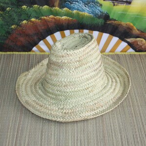 Puede incluir: Un sombrero de paja de ala ancha con un dise&ntilde;o tejido. El sombrero es de color marr&oacute;n claro y tiene una corona ligeramente redondeada.