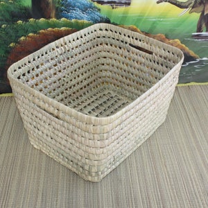 Storage basket Bohemian decorative braided tray - trunk linen toy box - Rattan Wicker Straw - ARTISANAL -
