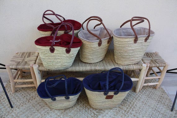 Kleine oder große Tasche mit Stoffbeutel - Einkaufskorb mit LANGEN GRIFFEN - 3 Farben & 2 Größen zur Auswahl
