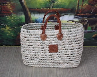 Ovale Basket - Flat Bottom - Hand Braided Palm - Shopping Market Bag - MOROCCAN BERBERE of the Atlas - 3 Sizes -