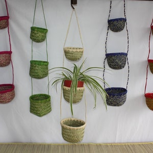 3 jars hanging baskets Plant holder, Spice holder, Small storage baskets SUPERBE DECO - aravola wicker rattan
