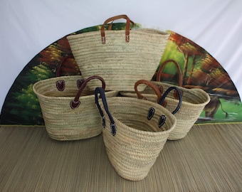 Einkaufskorb - Marokkanisches Berberpalmenstroh - Markt- / Strandtasche