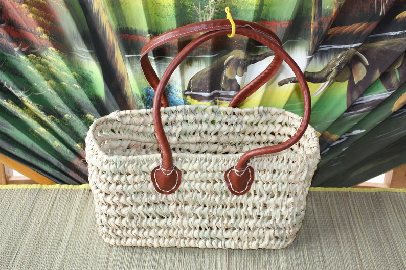 palm tree Cabas Couffin Bag Basket LONG ANSES markets races leisure