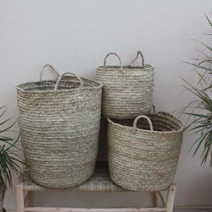 Storage basket - 100% NATURAL - Laundry basket Bin Chest - 3 SIZES to choose from - wicker rattan straw