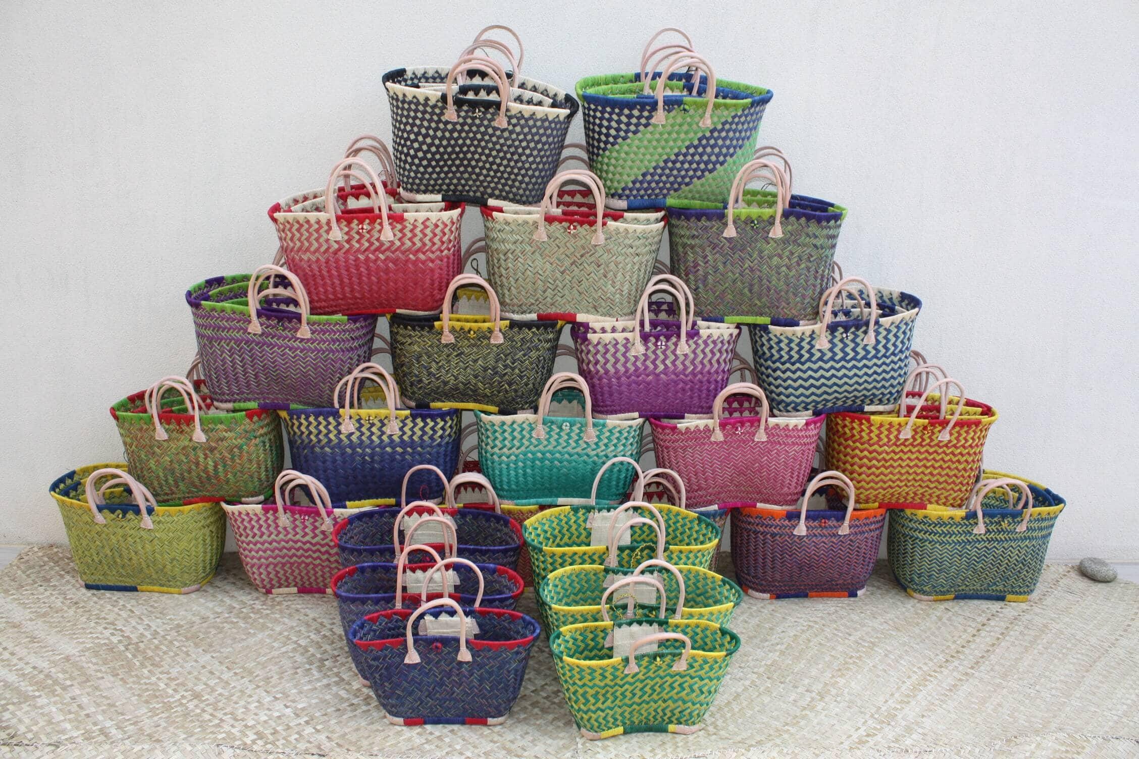 Plastic woven basket
