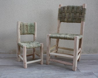 Belle petite CHAISE ENFANT en BOIS & Corde - Fait Main - 2 Tailles au Choix !