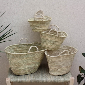 100% NATURAL BASKET - 4 SIZES - Straw beach bag - Market shopping bag - palm tree wicker rattan