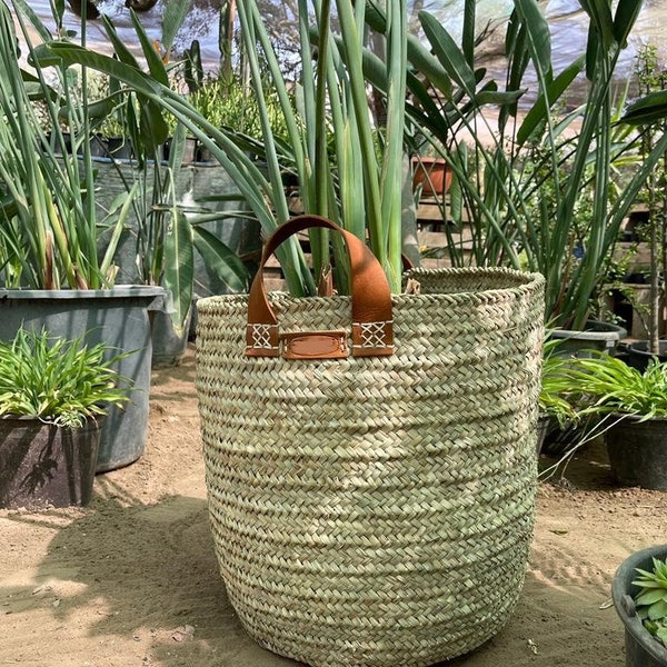 Panier cache pot plantes / fleurs - Corbeille Bac Coffre - 4 TAILLES au CHOIX - cuir osier rotin paille