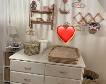 Cesta cambiadora RECTANGULAR - Cambiador de bebé - Tejido en palma Doum - 100 % natural y moderno -