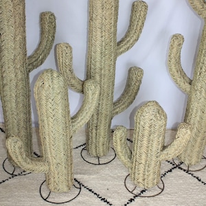 Handgewebtes Doum-Palmen-Kunstwerk - Handgemachte KAKTUS-Dekoration, Stroh, Rattan, Korbweide - 6 GRÖSSEN zur Auswahl -