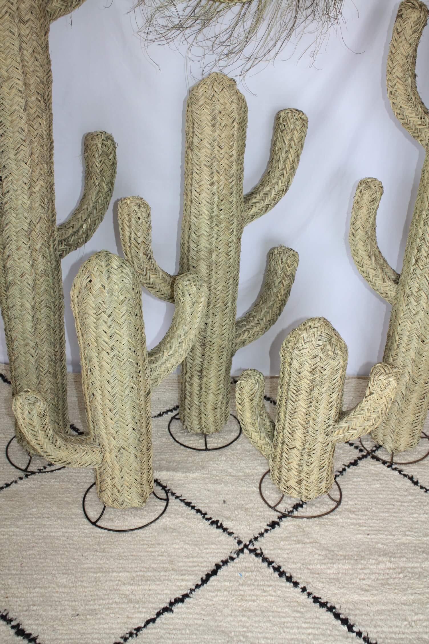 Cactus de esparto natural hecho a mano, ideal para regalo