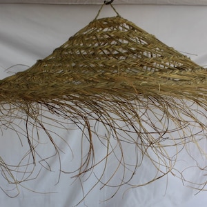 HANGING LAMP Braided Straw - Chandelier Luminaire Lampshade Handmade Openwork Braiding - 4 SIZES of choice - Decoration Bohemian -