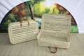 Suitcase Anses Leather - Braided by hand - Briefcase child birth baby - Trendy & Natural - product logo