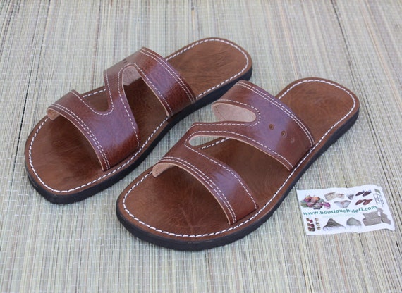 Summer Sandals for Men & Women - BEAUTIFUL BROWN LEATHER  display picture 3