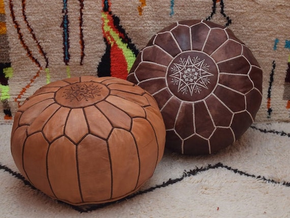 Etsy cheap leather pouf