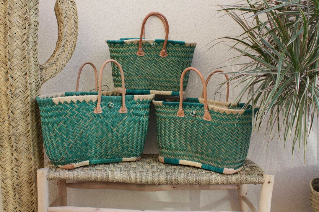 BEAUTIFUL Turquoise Basket XXL from MADAGASCAR sizes Etsy 日本