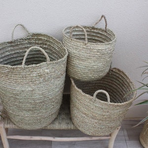 Panier de rangement 100% NATUREL Corbeille à linge Bac Coffre 4 TAILLES au CHOIX osier rotin paille image 7