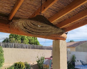 SUSPENSION XXL Straw Parasol - Artisanal Shade Lighting