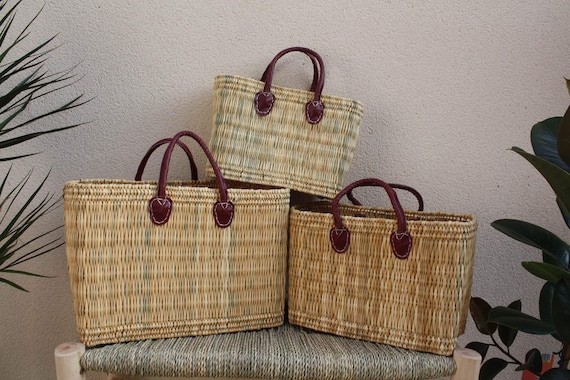 Soft Wicker Basket 3 Sizes Small Bag Large XXL Tote for Shopping Markets Beach Rush Reed Etsy