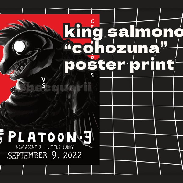 King Salmonid Cohozuna Art Print | Splatoon Series