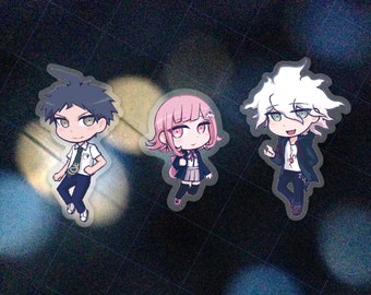 Hinata, Nanami, Komaeda Autocollant en vinyle transparent découpé [Trial Point Getters] | Danganronpa