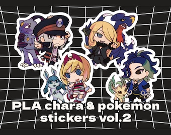 Irida, Adaman, Ingo, and Cynthia | Character and Partner PKMN Stickers Vol. 2 | PKMN Legends Arceus