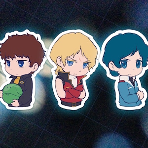 Amuro, Char, Kamille Vinilo Die Cut Pegatinas / Gundam