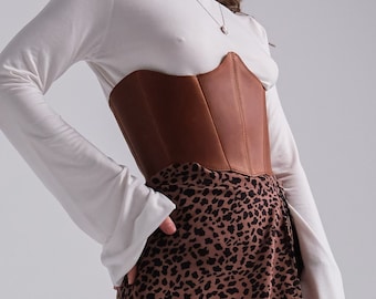 Corset en cuir Renaissance, corset vintage, ceinture corset marron body, corsets sur mesure pour robe, lingerie grande taille