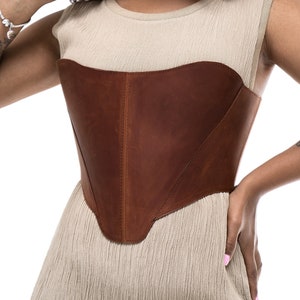 Leather plus size corset top , custom made Underbust corset, brown renaissance corset for dress, overbust  leather corset, corset belt