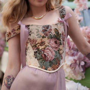 Custom renaissance corset top, double-side cottagecore waist corset body, vintage overbust corset, ren faire corset
