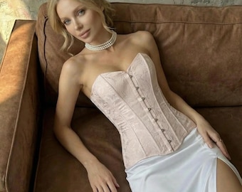 Bridal Corset and Skirt: Satin Lace Wedding Set (Custom Sizes)