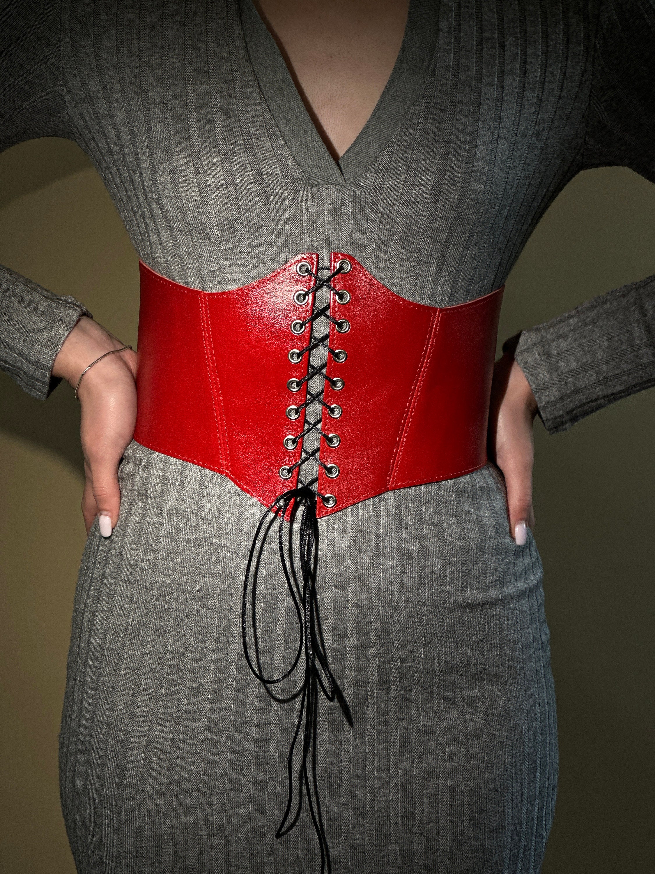 Cintura corsetto taglie forti corsetto sottoseno in pelle - Etsy Italia