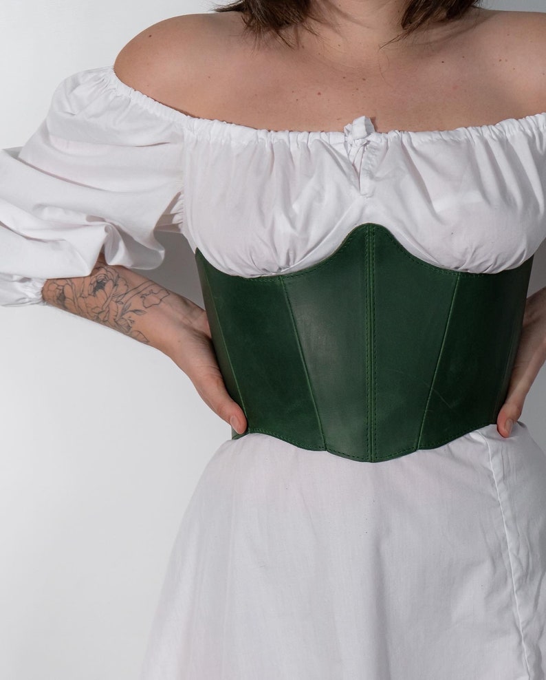 underbust corset belt white