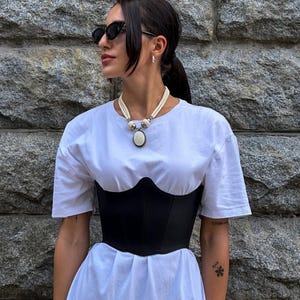 Corset renaissance, leather underbust corset belt, Victorian corset, blue corset dress, corset lingerie, corset top