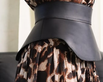 Leather waist peplum belt, Peplum skirt belt, Harness skirt, Peplum belt harness, Corset belt skirt, Waist skirt belt