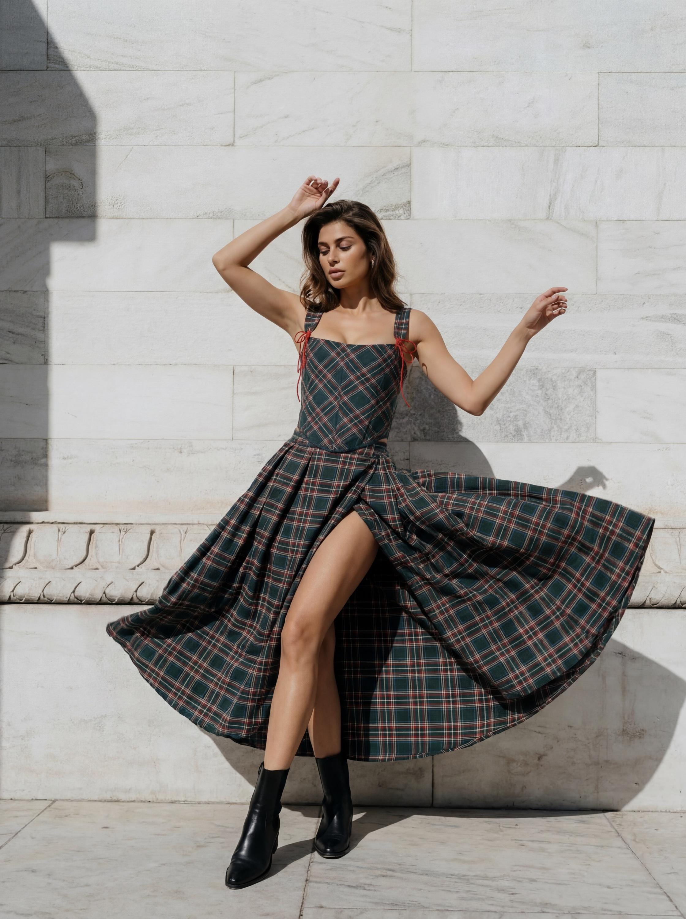 Plaid Corset Top