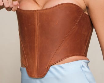 Plus Size Leather Corset Top, Renaissance Overbust Corset