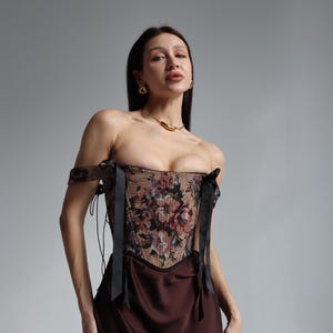 Renaissance corset body, double-side cottagecore waist corset top, vintage overbust corset, ren faire corset
