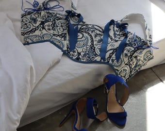 Reversibel Jacquard Denim Top, Renaissance entbeintes Oberteil